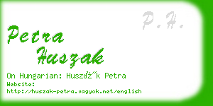 petra huszak business card
